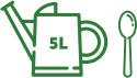 5 liter watering can with 1 tablespoon icon